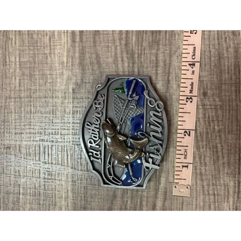 Race Pewter Belt Buckle - I'd Rather Be Fishing Latch Accessory